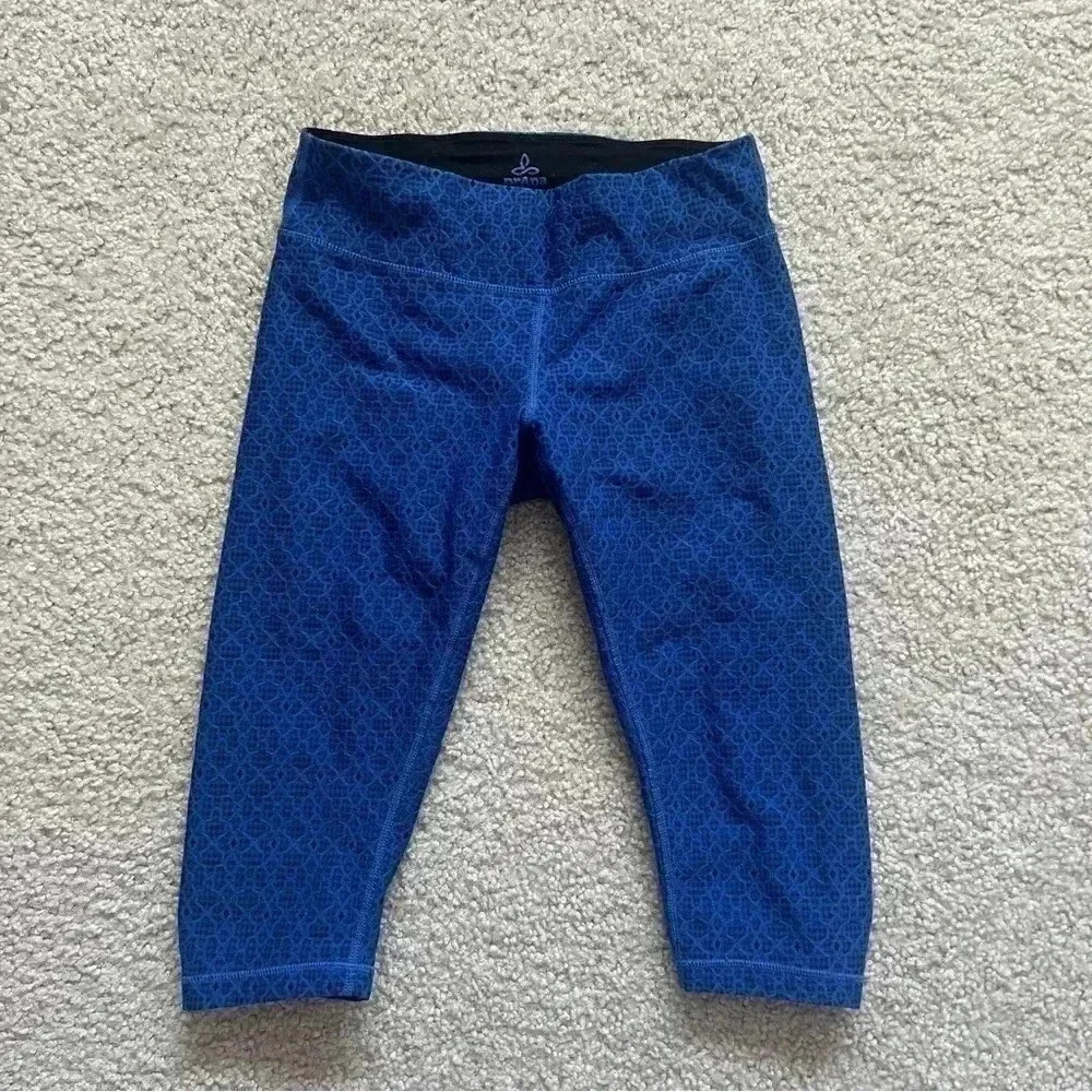 prAna Misty Knicker Capri Yoga Active Pants Leggings Blue W4MIST114 Size Small